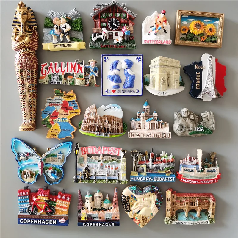 Germany Home Decor - エジプトの冷蔵庫用マグネット,家の装飾ステッカー,スイス,エストニア,デンマーク,パリ,イタリア,ドイツ,フィンランド,ブダペスト,オーストリア