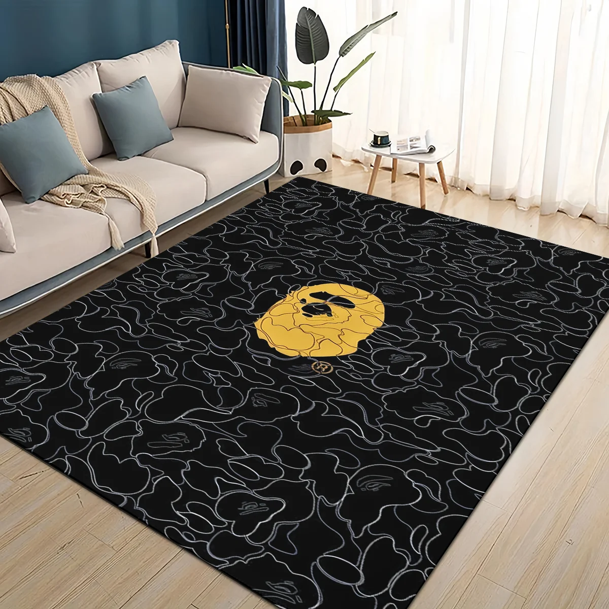 Home Decor Online Free - 2025年ニューデザイン B-BAPE カートゥーンラグカーペット リビングルーム 寝室 ホームデコレーション