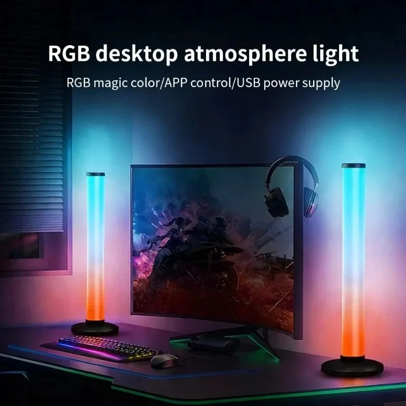 Home Decor App - RGB LEDライトバー USB給電式、スマートTVアンビエント照明、Bluetoothアプリリモコン付き、音楽反応型ランプ、ホームデコレーション用