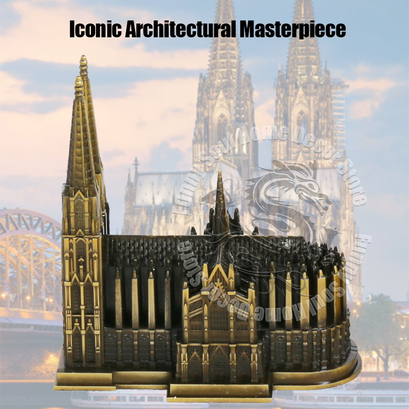 Germany Home Decor - 金属ケルン大聖堂ドイツゴシック建築モデル中世教会レプリカグッズお土産ギフトホームルームデスク装飾