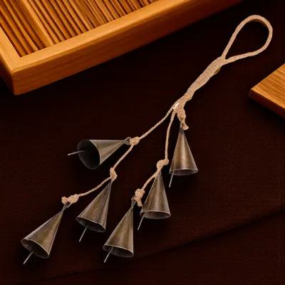 Boho Wind Chimes - 装飾的な魔女の鐘風鈴吊り下げ飾り、モダンで素朴なボホホームスタイルの屋内外フェスティバル装飾に適しています。