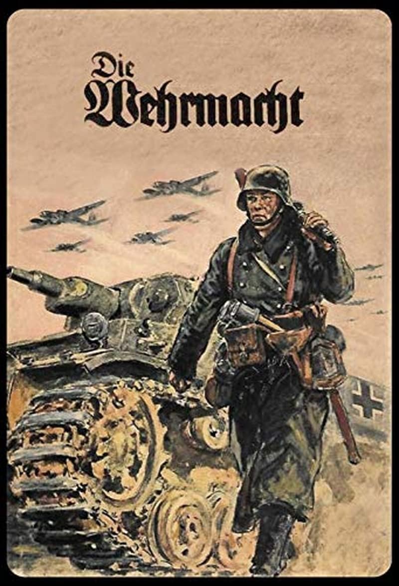 Germany Home Decor - HOUVSSEN メタルブリキ看板、8 x 12インチ、ヴィンテージドイツ兵士パンツァー、レトロな屋内外装飾、ホームバー、パブ、ガレージへのギフト