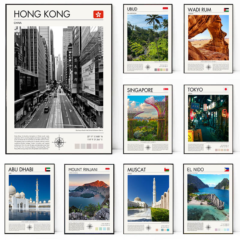 Home Decor Vietnam - 旅行のポスターキャンバス絵画、部屋の装飾のためのアート写真、壁のアート写真、長いベイ、hong hongHue、abu kwia、vietetcia、tokyo