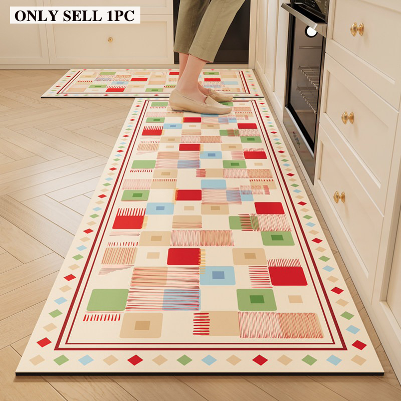 Home Decor Games Online Free - キッチンカーペット 汚れに強い 耐摩耗性 滑り止めフロアマット ドーパミンチェック柄ラグ ロングサイズ