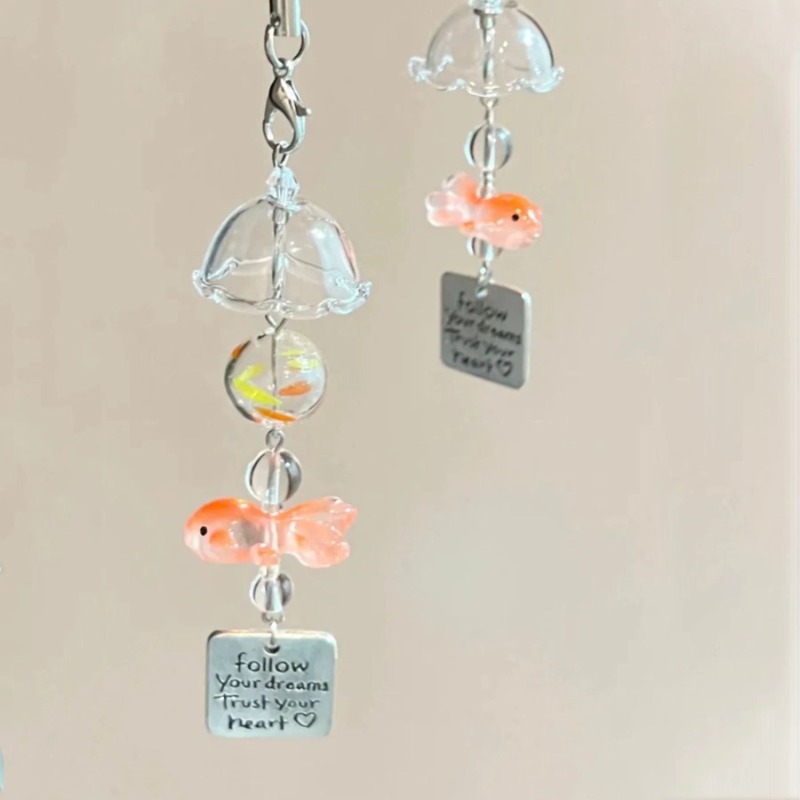 Boho Wind Chimes - 金魚風鈴ドリームビーズチャーム自由奔放に生きる風鈴電話ストラップ CCD バッグ車のミラーペンダント装飾吊り装飾