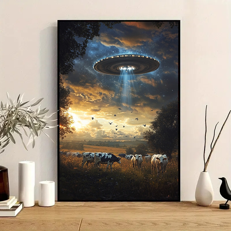Home Decor Under 500 - 500/1000/1200/2000ピース パズル 牛がUFOの下にいる ジグソーDIY クリエイティブストレス解消おもちゃ モダンな家の装飾