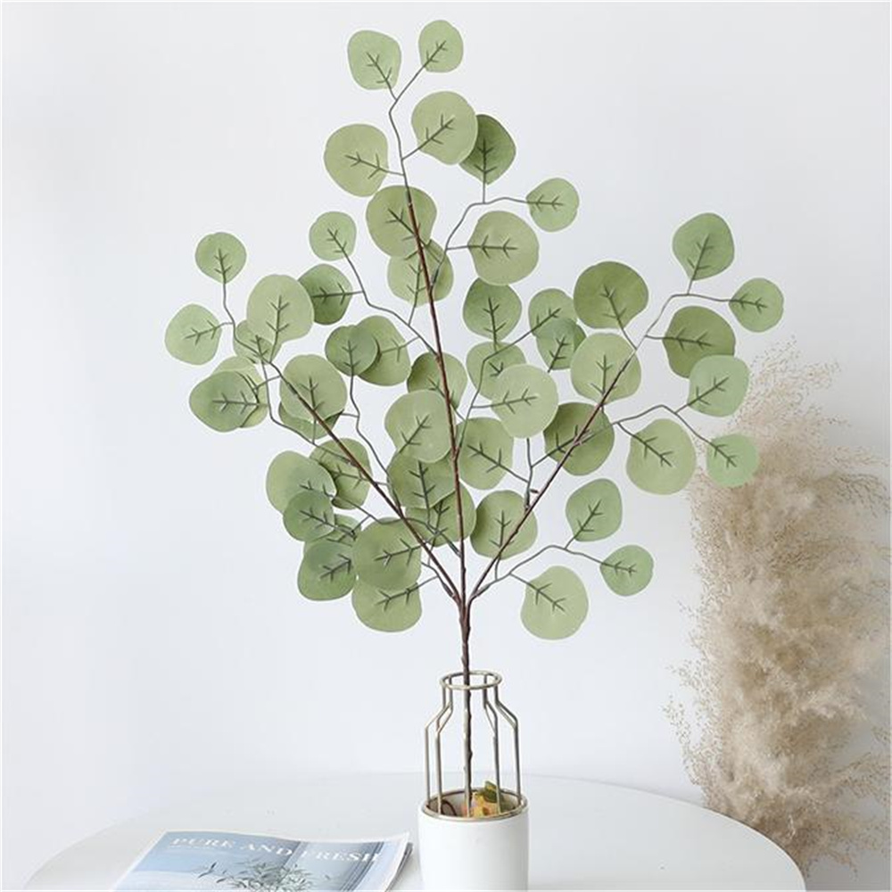 Home Decor Scrap - ユーカリの葉の人工植物、偽の花、クリスマスの装飾、結婚式、家の庭、バラの弓、スクラップブッキング用の花瓶