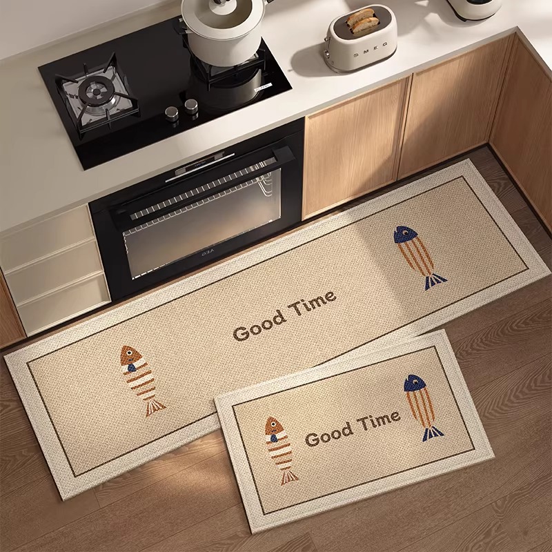 Home Decor Games Online Free - キッチンフロアマット ロングラグ 滑り止めカーペット 魚柄 グッドタイムパターン ホームデコレーション