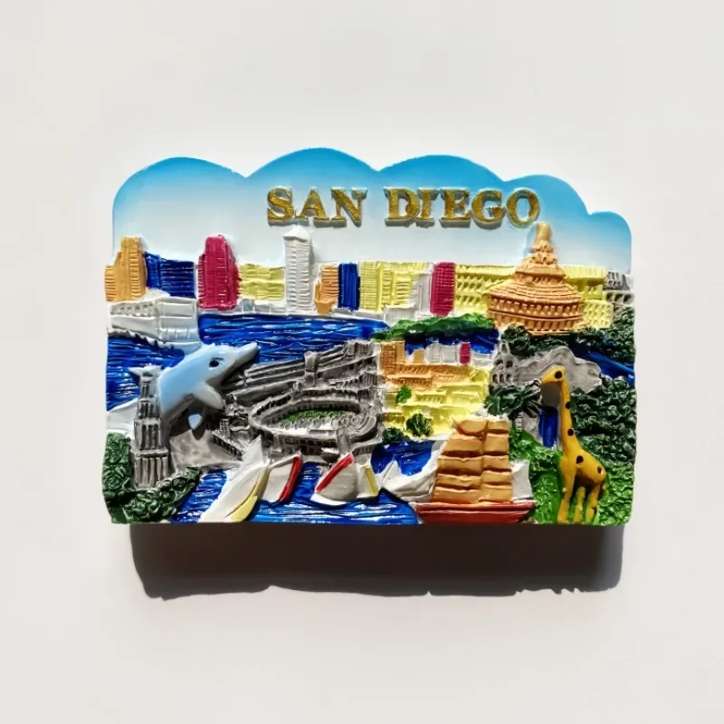 Home Decor New York - 米国冷蔵庫ステッカーサンディエゴお土産アメリカニューヨークラスベガスシアトル冷蔵庫マグネット家の装飾ウェディングギフト