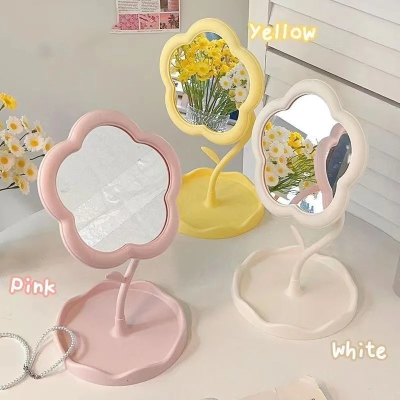 Home Decor Online Free - ミラーデスクトップフラワーミラークリエイティブ寮デスクトップオンラインセレブリティガオヤンバリューミラー寝室用ホームデコレーションミラー