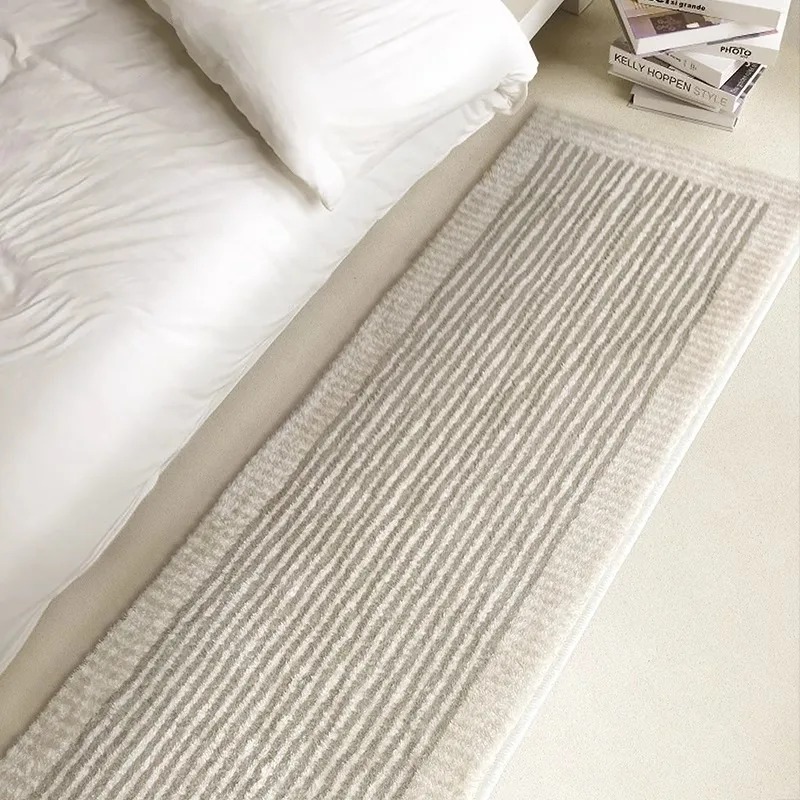 Home Decor Online Free - 日本のミニマリストのふわふわフロアマット,快適なフットマット,長いベッドサイドカーペット,家の装飾,リビングルーム,ベッドルーム