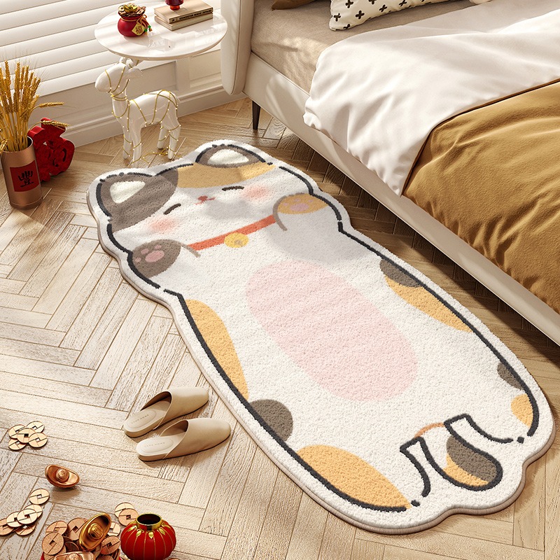 かわいい猫カーペット寝室のベッドサイドフロアマットランナーラ - Home Decor Online Free のレビューと価格