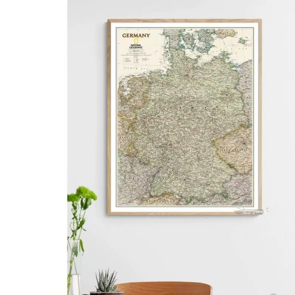 大型ドイツ地図ウォールアートポスター家の装飾プリント高品質コ - Germany Home Decor のレビューと価格