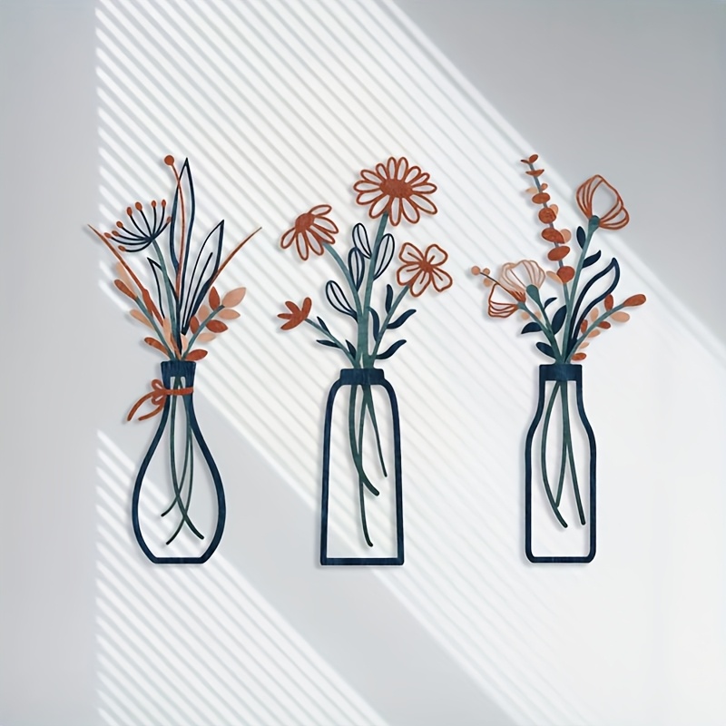 3つの大きな花柄の壁掛け彫刻 - モダンなファームハウス装飾 - Home Decor Event のレビューと価格