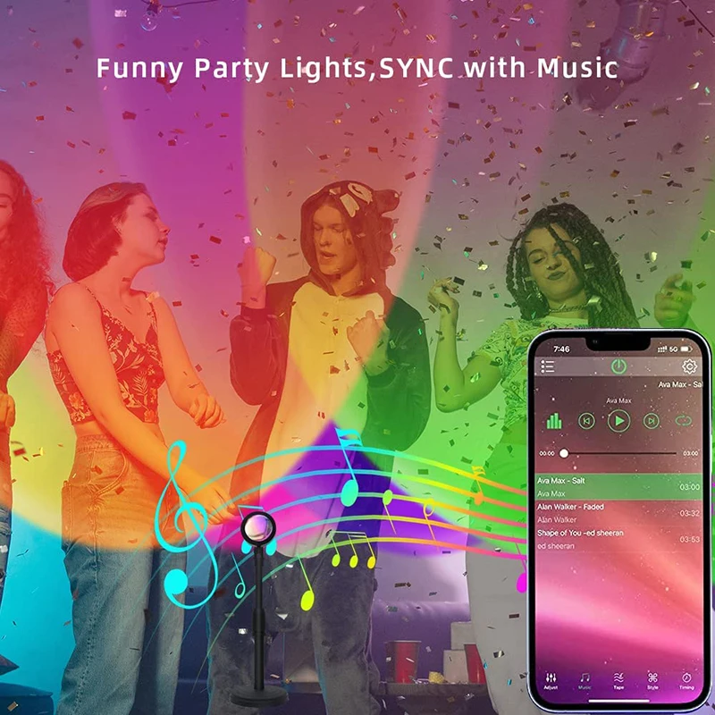 スマートLEDサンセットランプ,カラフルな変更ランプ,Blu - Home Decor App のレビューと価格