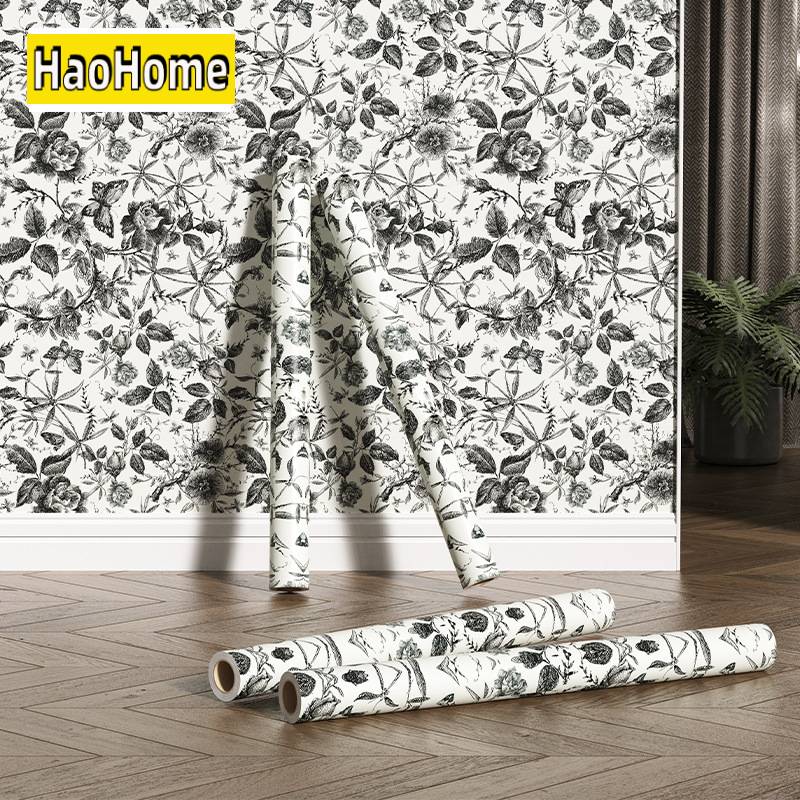 ピンクの自己粘着性の壁紙,花のモチーフ,水彩,取り外し可能, - Home Decor On Wall のレビューと価格