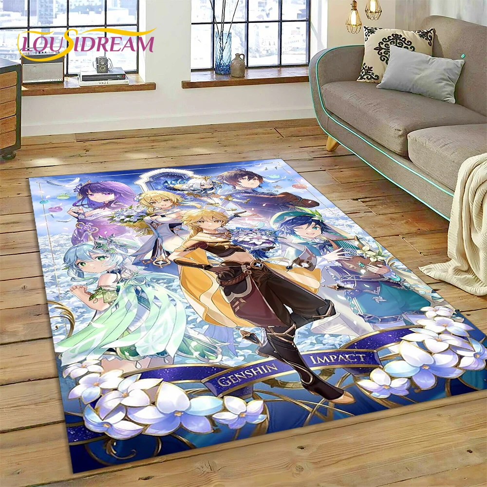 3D 最新原神インパクト漫画ゲームラグカーペット、リビングル - Home Decor Games Online Free のレビューと価格