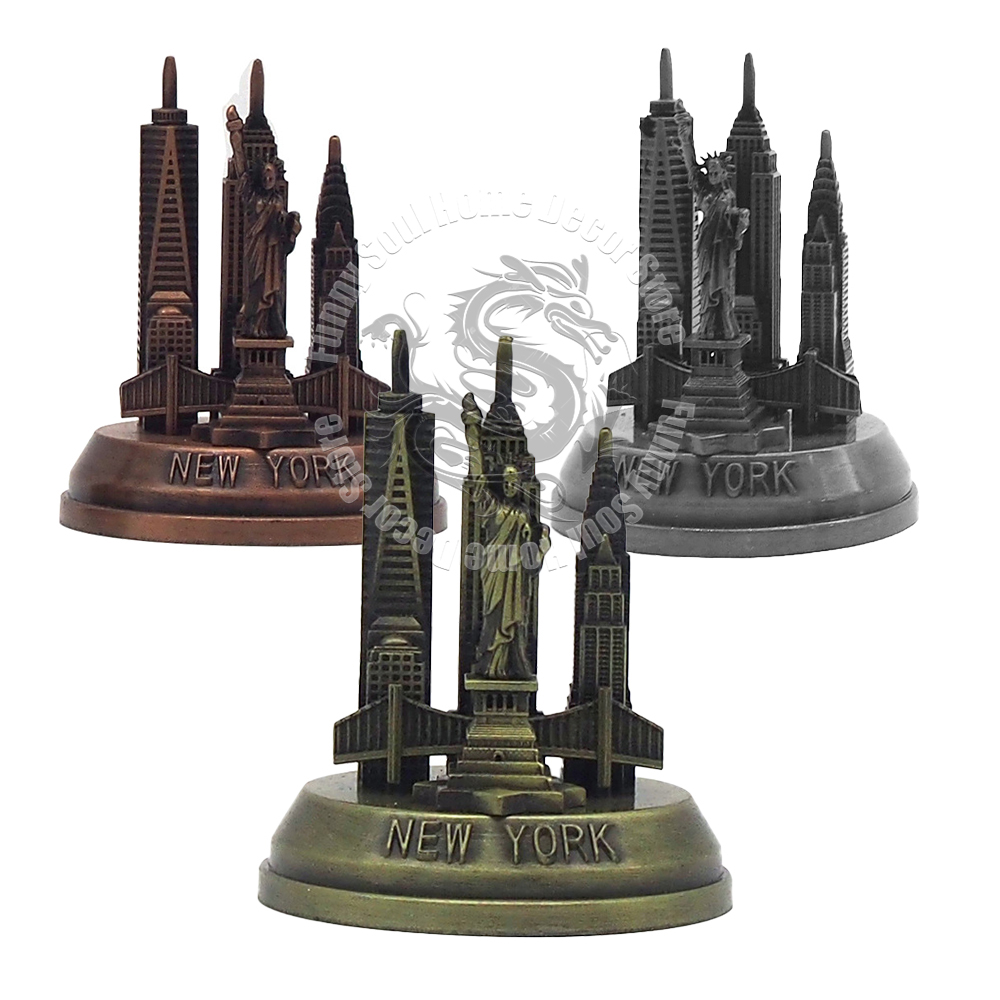 メタルアメリカニューヨークランドマークセット自由の女神エンパ - Home Decor New York のレビューと価格