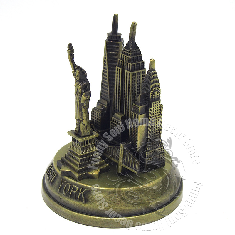 メタルアメリカニューヨークランドマークセット自由の女神エンパ - Home Decor New York のレビューと価格