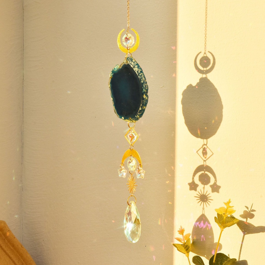 瑪瑙サンキャッチャー クリスタルサンキャッチャー 天然石プリ - Boho Wind Chimes のレビューと価格