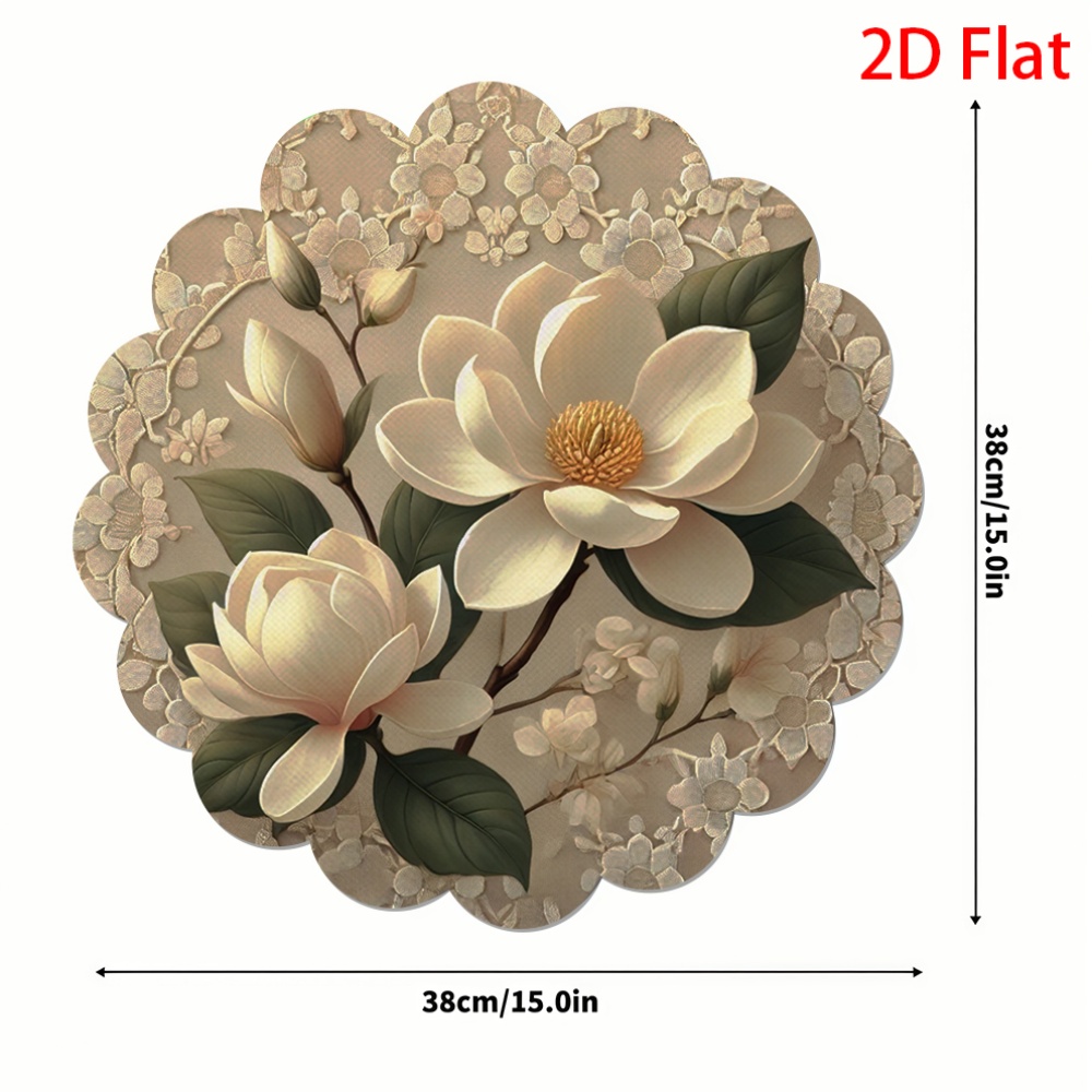 フラットホワイトの花柄レースプレースマット4枚、ポリエステル - Home Decor Manufacturers のレビューと価格