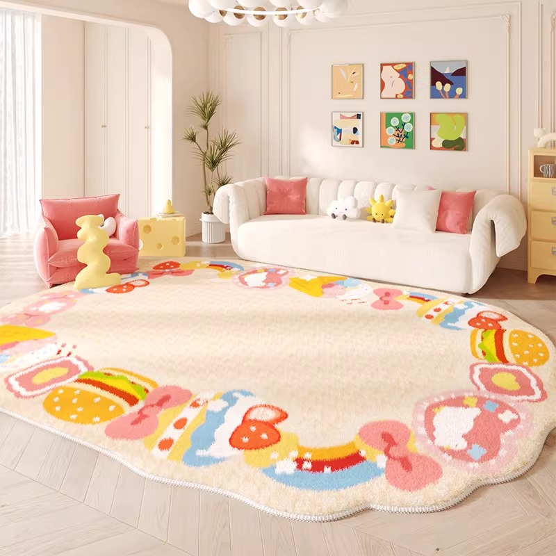 リビングルーム用カーペットソフトふわふわフロアマットピンクド - Home Decor Online Free のレビューと価格