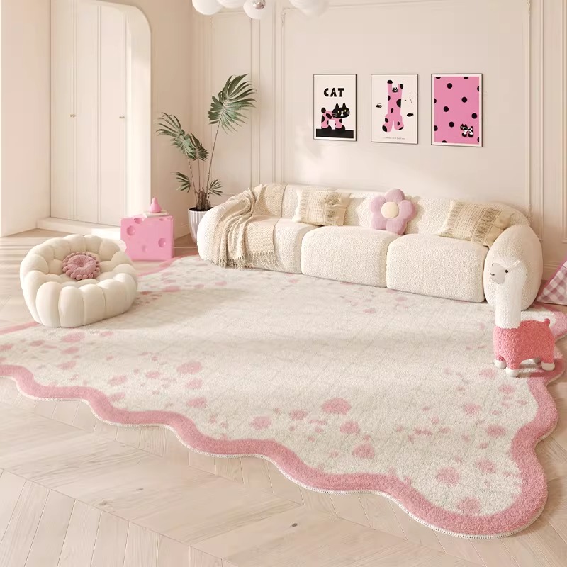 リビングルーム用カーペットソフトふわふわフロアマットピンクド - Home Decor Online Free のレビューと価格