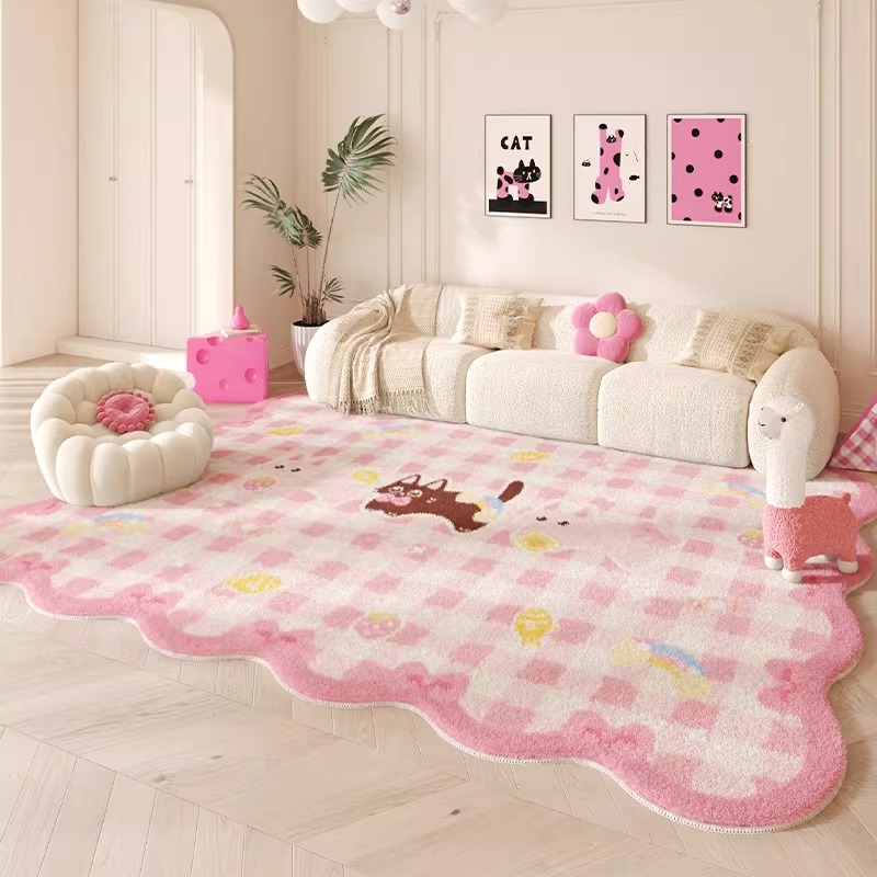 リビングルーム用カーペットソフトふわふわフロアマットピンクド - Home Decor Online Free のレビューと価格