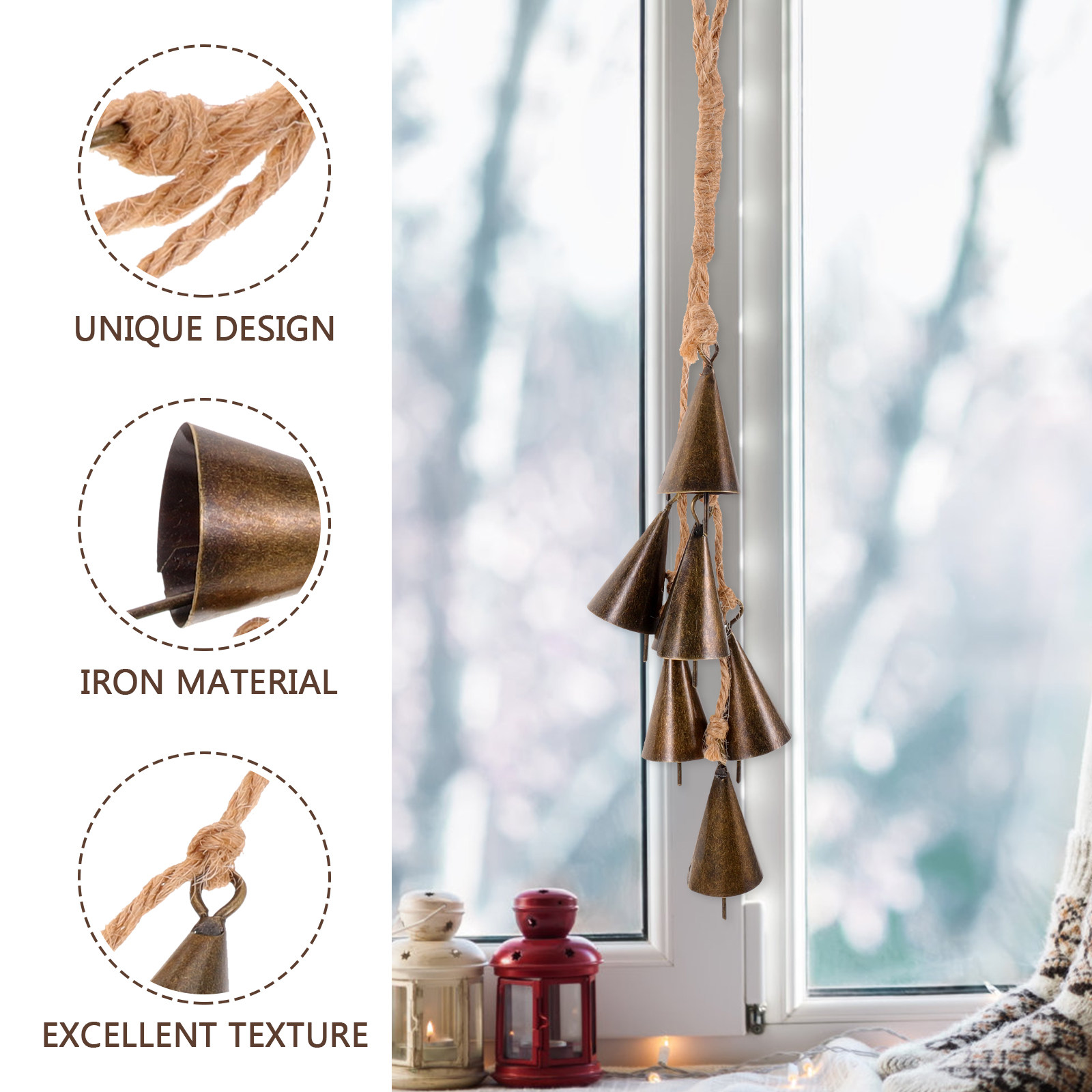 装飾的な魔女の鐘風鈴吊り下げ飾り、モダンで素朴なボホホームス - Boho Wind Chimes のレビューと価格