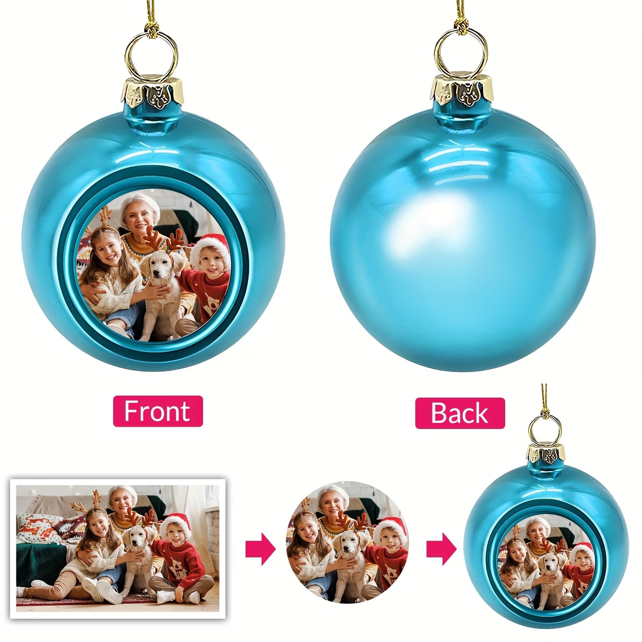 カスタム写真入りクリスマスオーナメント、DIYパーソナライズ - Home Decor Diy のレビューと価格