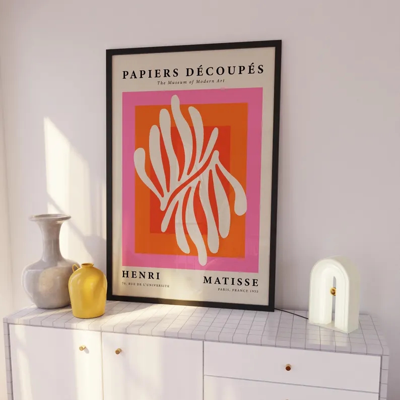 3 個モダンオレンジバウハウスとピカソの壁アートプリントキャ - Home Decor On Wall のレビューと価格