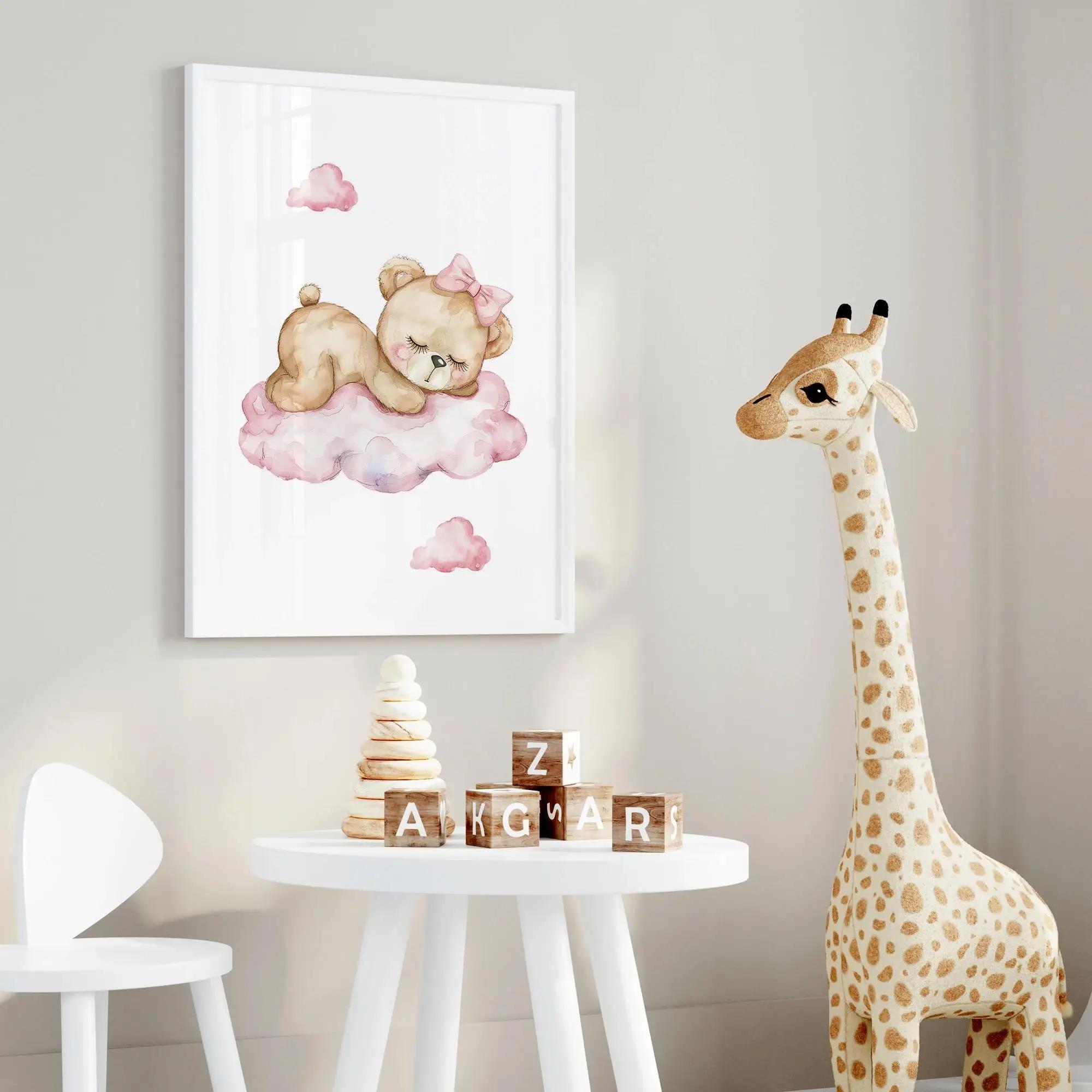 ピンクドリームベアカルーセルテントスイング壁アートプリントキ - Home Decor On Wall のレビューと価格