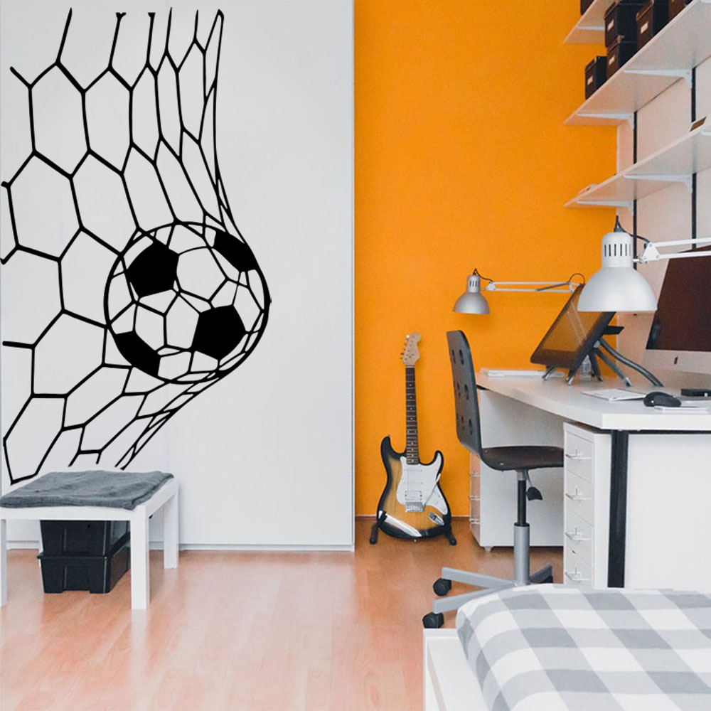 大サッカーゴールネットウォールステッカープレイルーム寝室サッ - Home Decor Online Free のレビューと価格