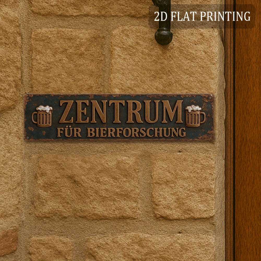 2Dフラット面白いビール研究センター金属看板、ヴィンテージド - Germany Home Decor のレビューと価格