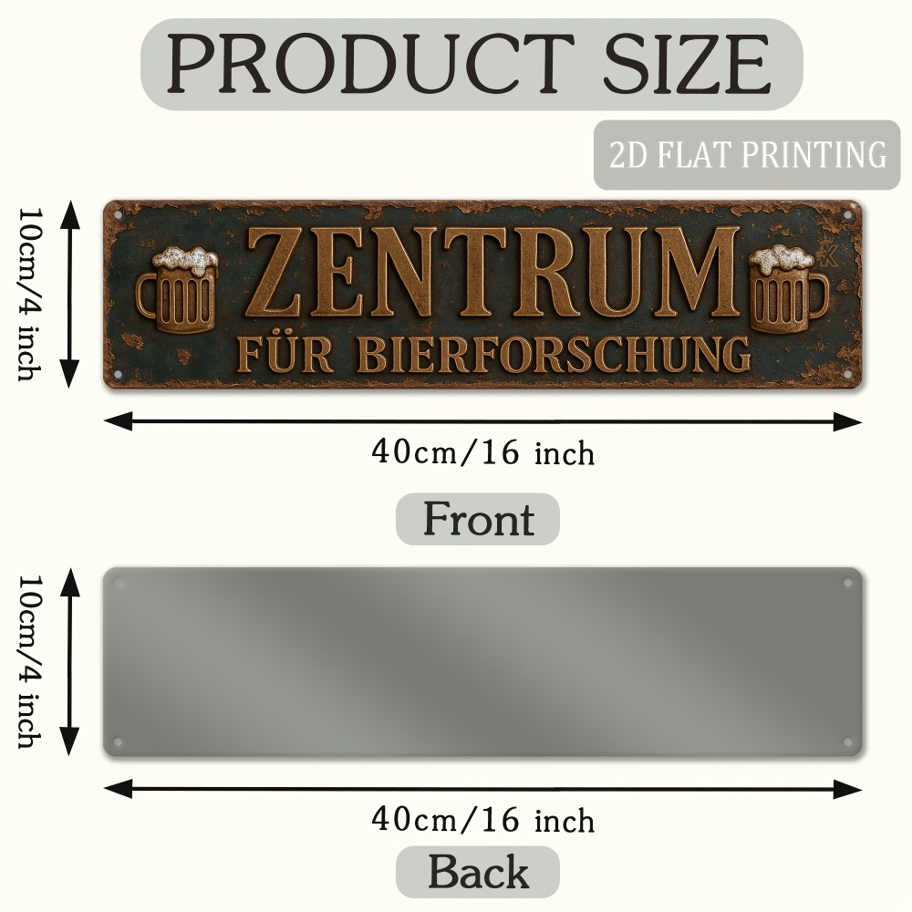 2Dフラット面白いビール研究センター金属看板、ヴィンテージド - Germany Home Decor のレビューと価格