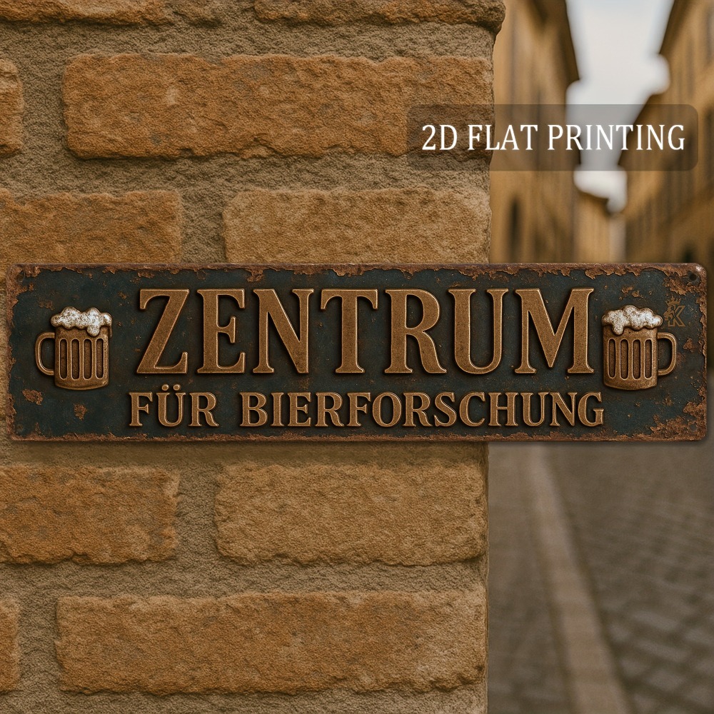 2Dフラット面白いビール研究センター金属看板、ヴィンテージド - Germany Home Decor のレビューと価格