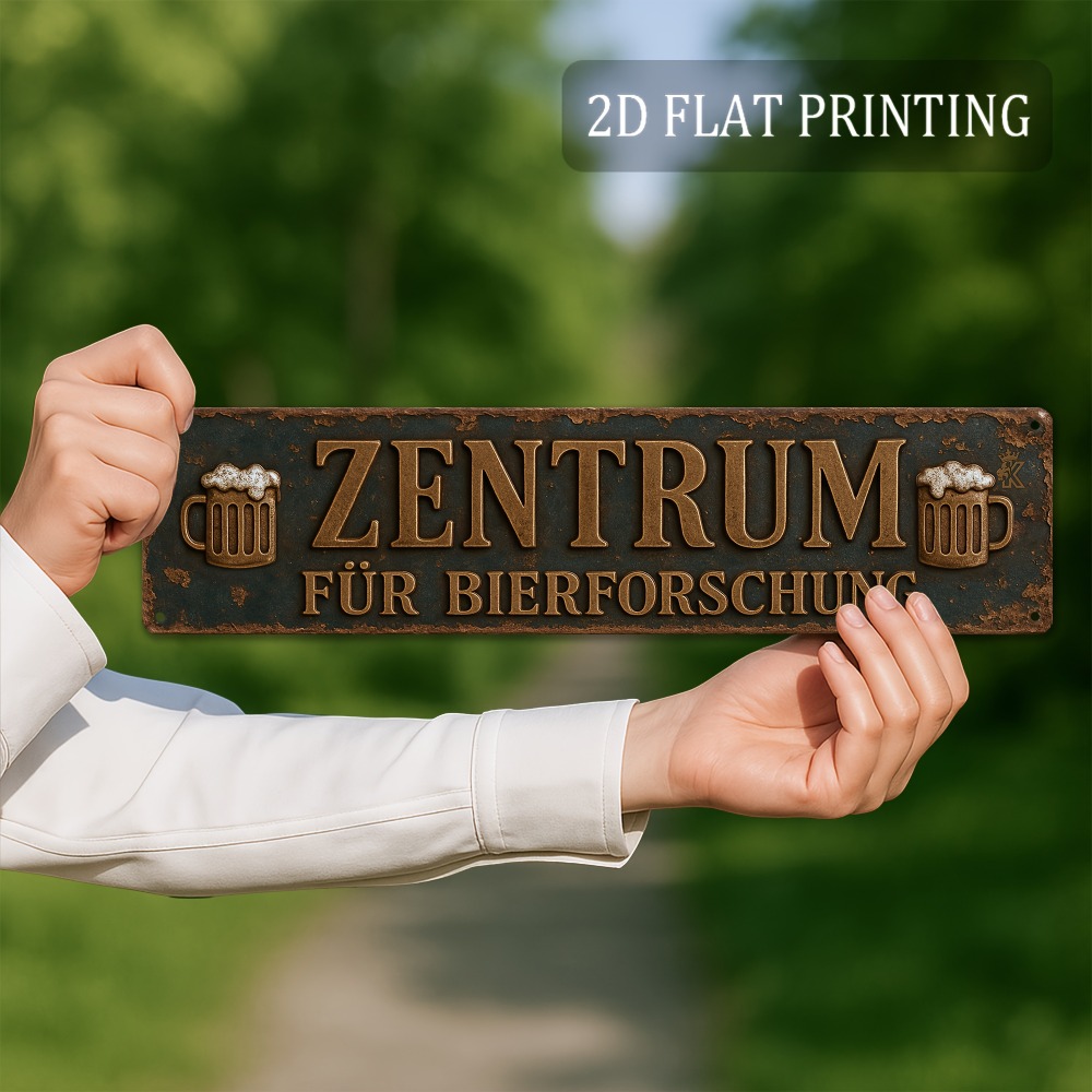 2Dフラット面白いビール研究センター金属看板、ヴィンテージド - Germany Home Decor のレビューと価格