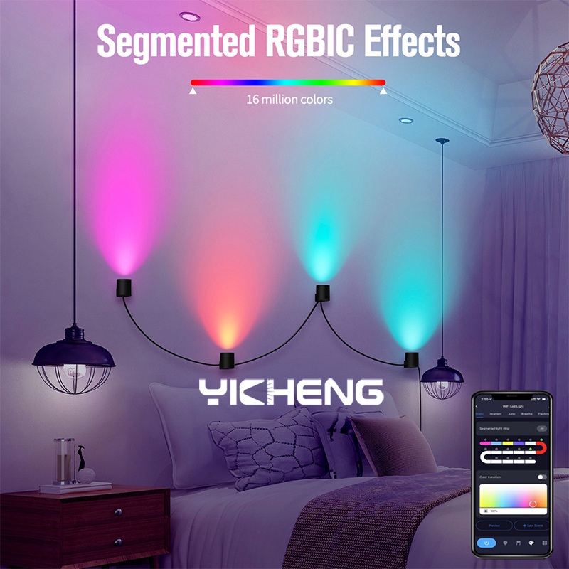 Rgbic-スマートLEDウォールランプ,音楽同期,Tuya - Home Decor App のレビューと価格