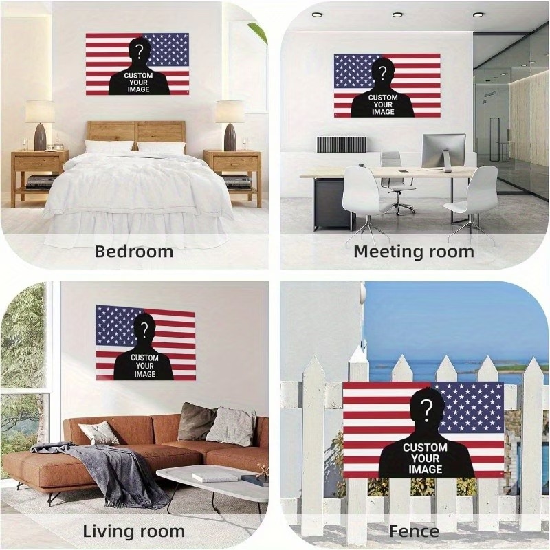 カスタムUSAピンク旗バナープリントロゴ写真パーソナライズP - Home Decor Png のレビューと価格