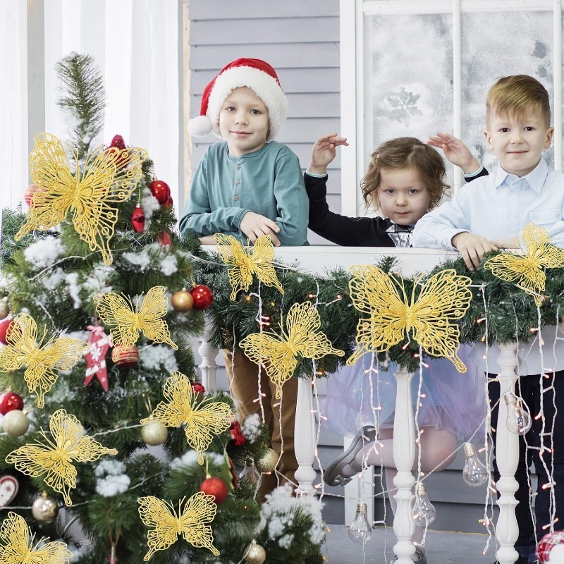 5/10 個グリッター蝶クリスマス装飾クリスマスツリースパー - Home Decor Trends 2025 のレビューと価格