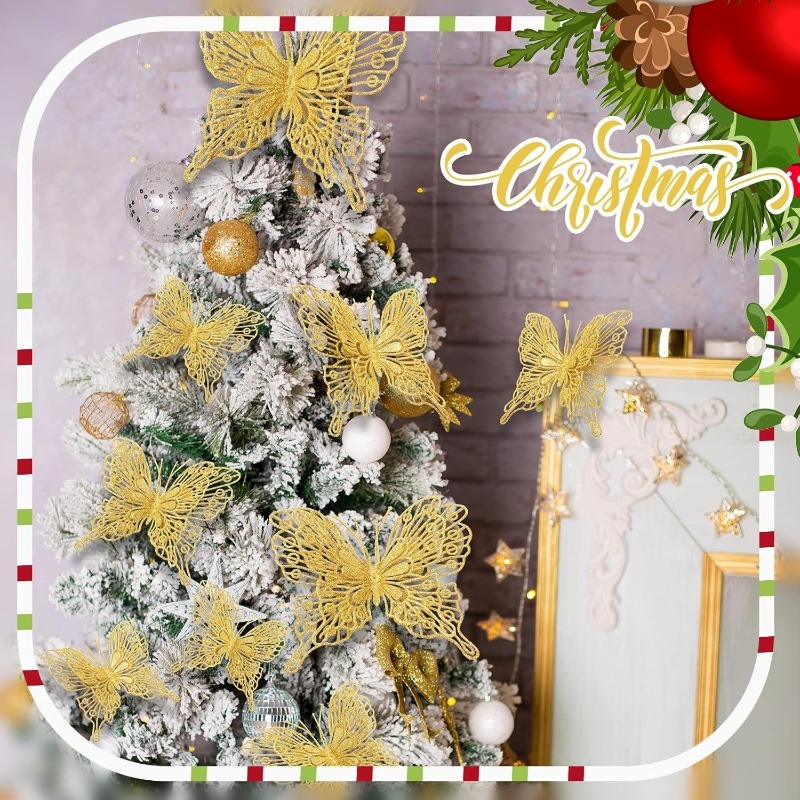 5/10 個グリッター蝶クリスマス装飾クリスマスツリースパー - Home Decor Trends 2025 のレビューと価格