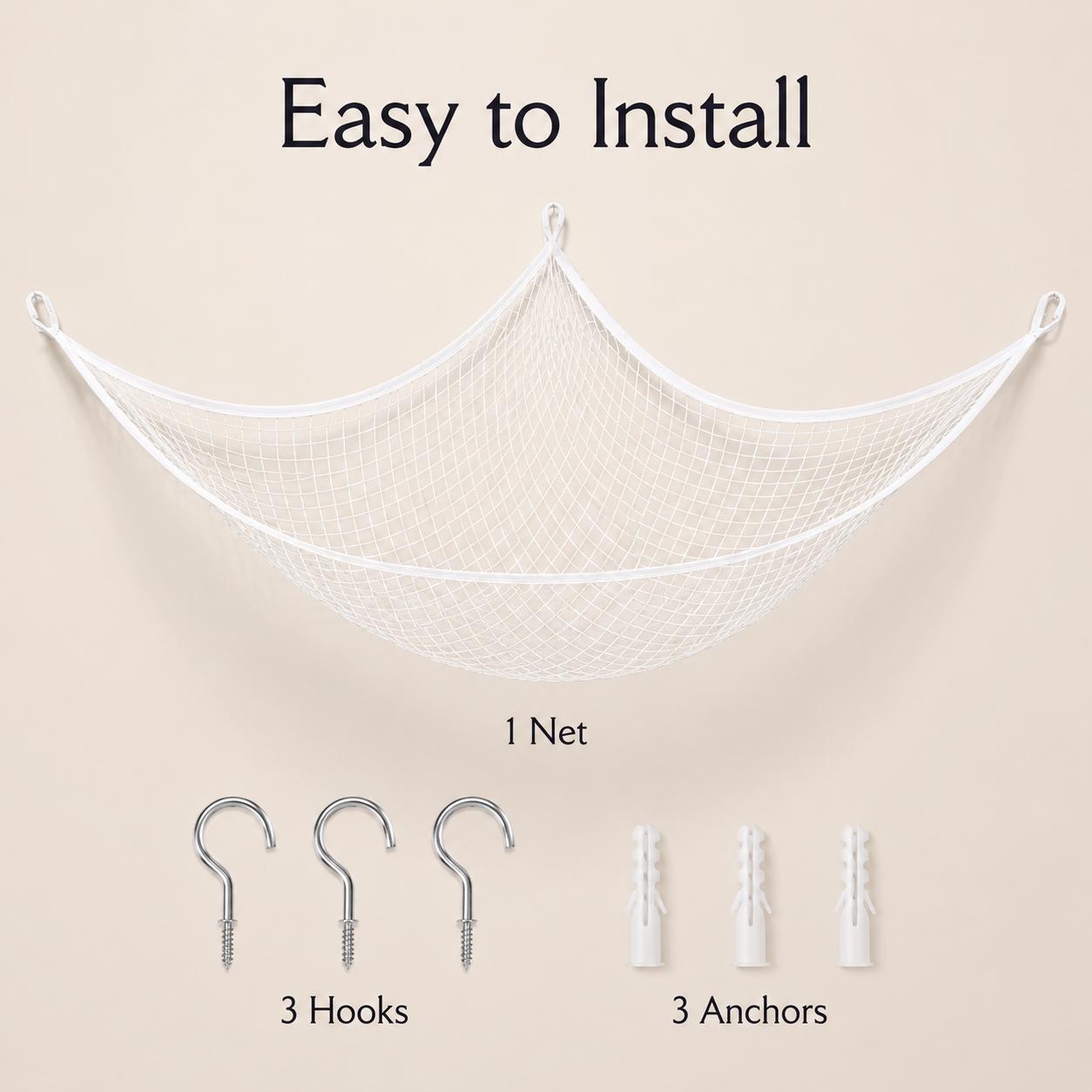 メッシュおもちゃ収納ハンモック 吊り下げ式ぬいぐるみオーガナ - Home Decor Com のレビューと価格