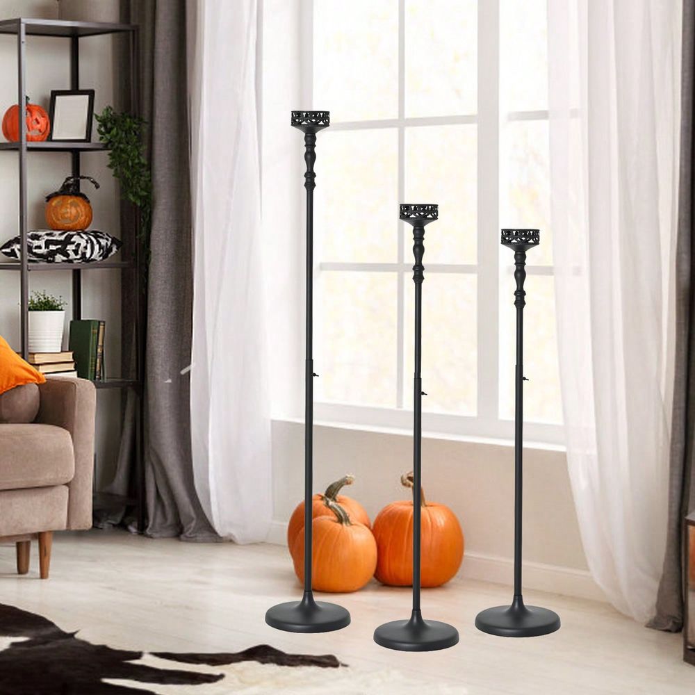 調整可能な金属製テーパーキャンドルホルダー、ヴィンテージブラ - Home Decor Event のレビューと価格