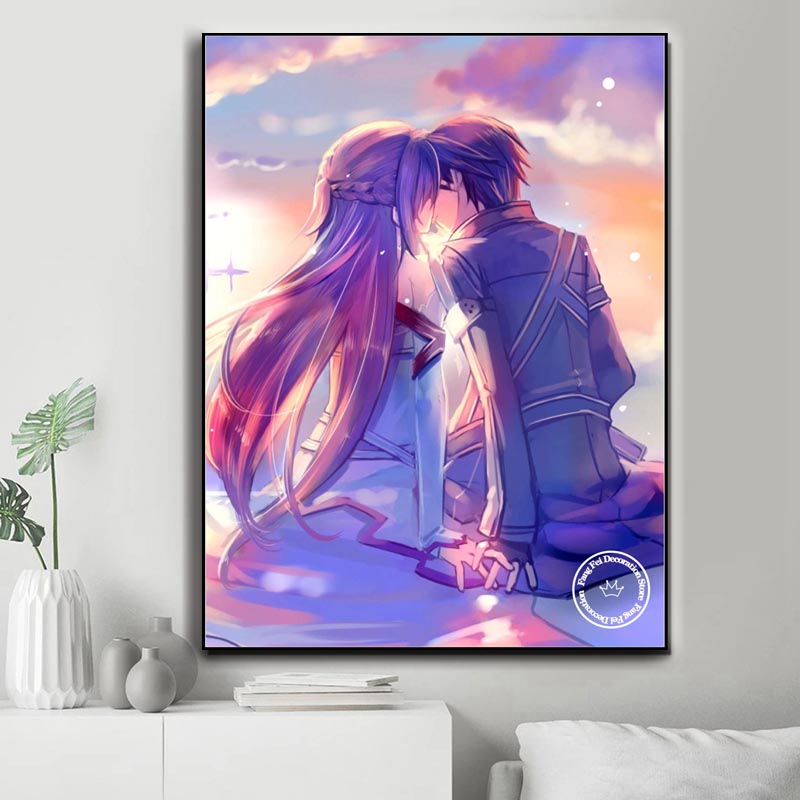 ダイヤモンドラインストーン絵画ソードアートオンラインアニメ桐 - Home Decor Online Free のレビューと価格