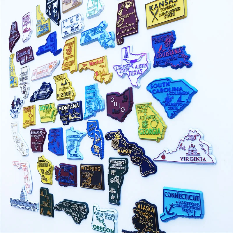 米国州冷蔵庫マグネット USA パズル MAP ニューヨーク - Home Decor New York のレビューと価格