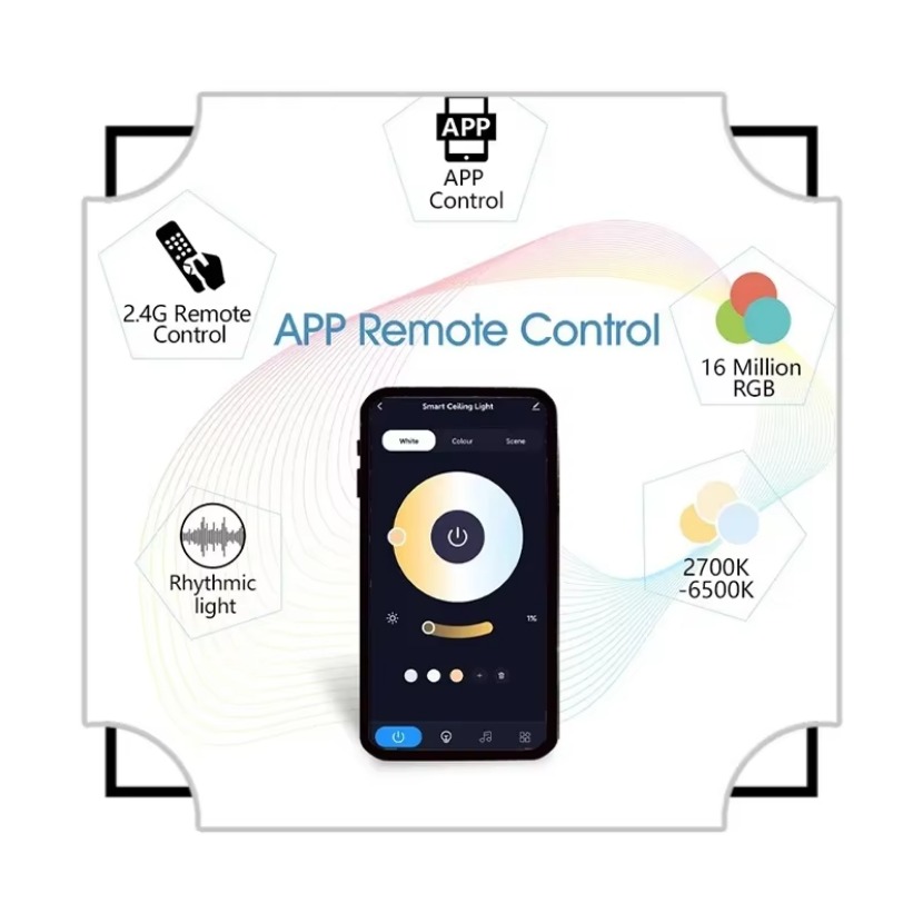 TUYA スマート音楽シーリングライト LED RGB リモ - Home Decor App のレビューと価格