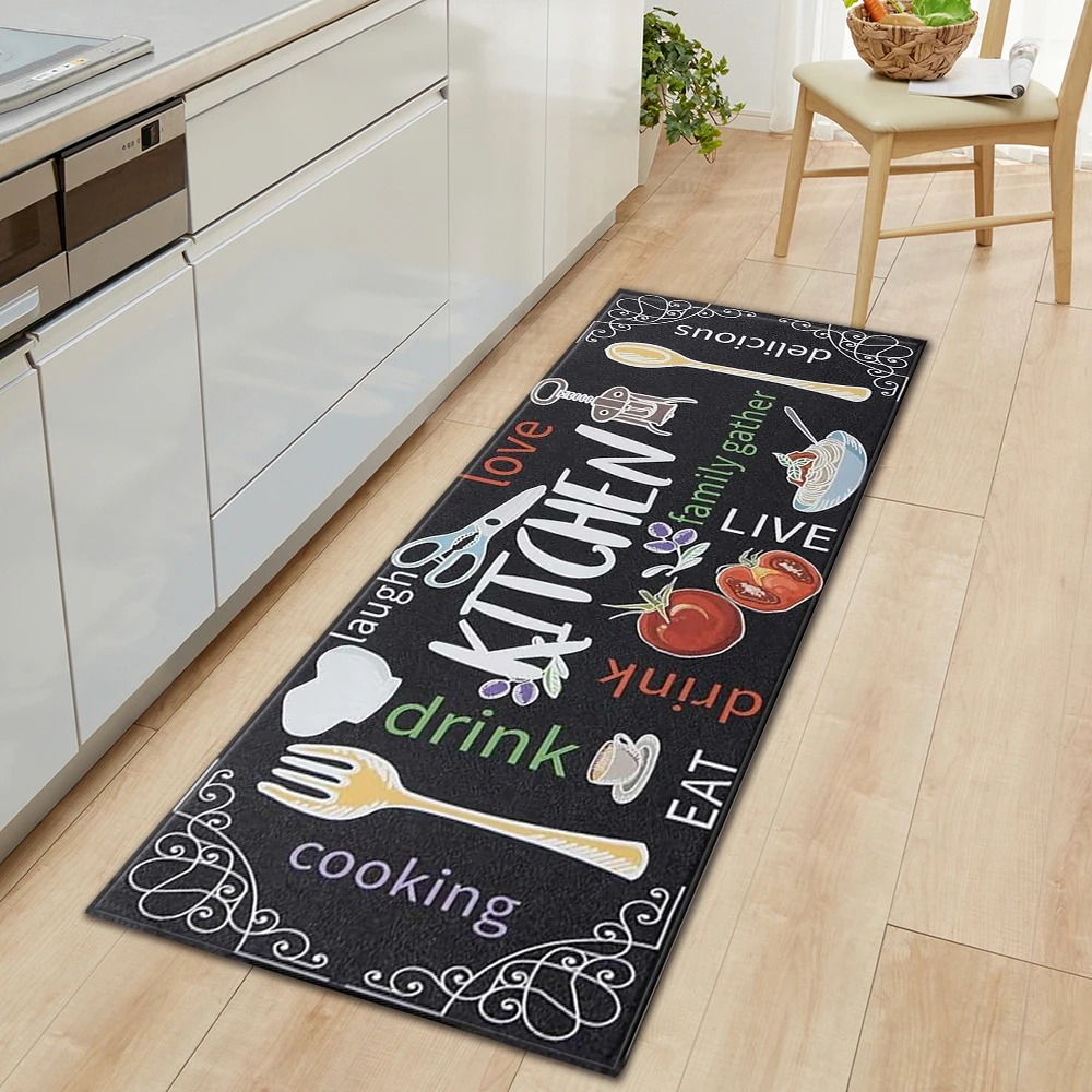 キッチンフロアマット滑り止めカーペット食器柄ホームデコレーシ - Home Decor Online Free のレビューと価格
