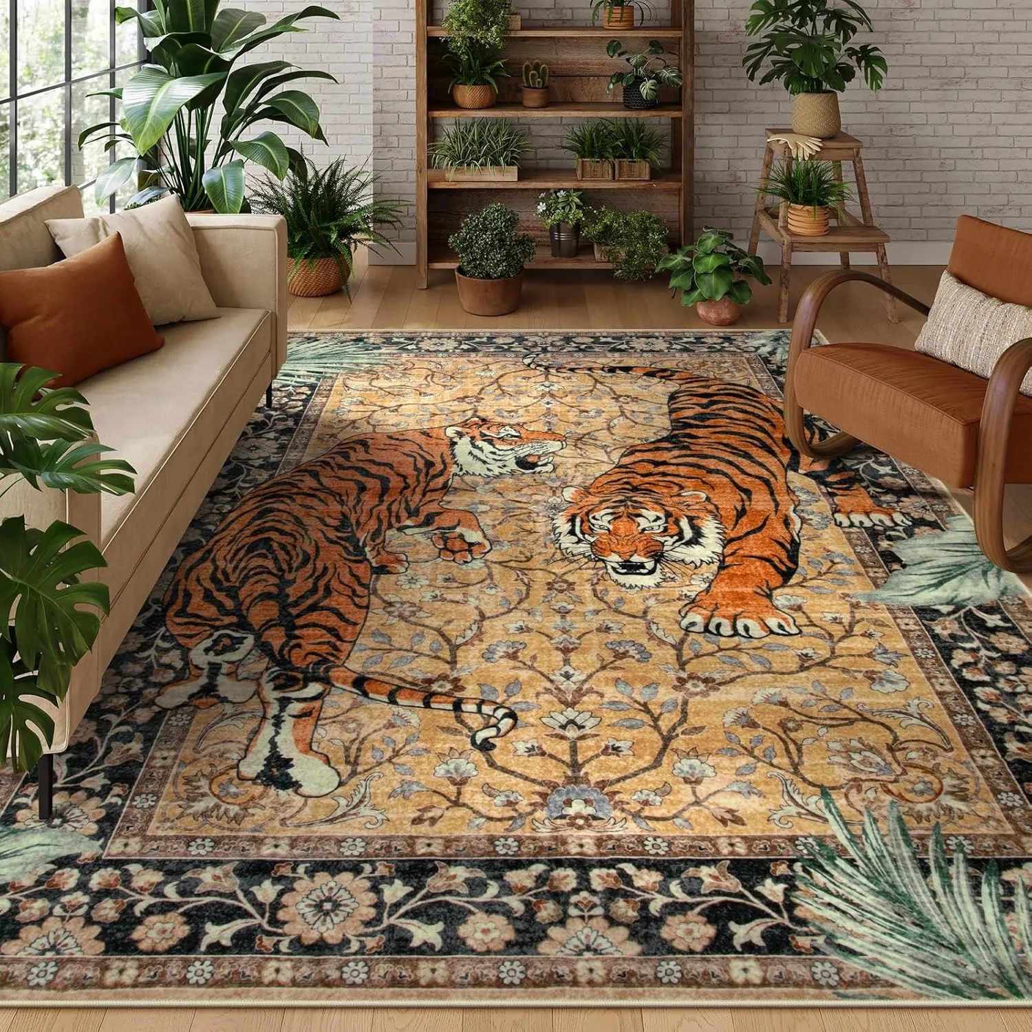 ジャングルタイガーラグ リビングルーム用カーペット ホームデ - Home Decor Online Free のレビューと価格