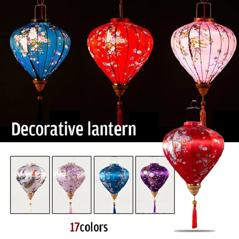 ヴィンテージシルクランタン 12インチ ベトナム・日本風花柄 - Home Decor Vietnam のレビューと価格