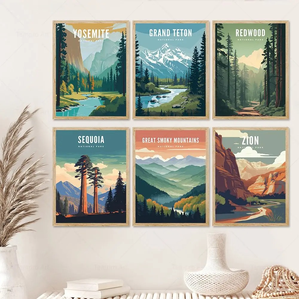 ヴィンテージトラベルシティランドスケープポスター、全国公園の - Home Decor Vietnam のレビューと価格